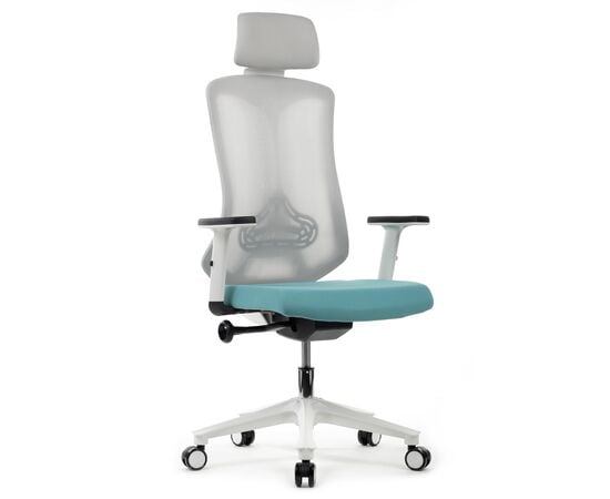 Кресло Riva Chair RCH AW2101, Основной цвет: Серый/бирюзовый, Ширина: 700, Глубина: 700, Высота: 1280, Максимальная высота: 1350, Материал спинки: Ткань/Сетка, Материал сидушки: Ткань/Сетка, Материал подлокотников: Пластик, Механизм качания: Синхромеханизм, Подголовник: Да, Пятилучье материал: пластик , Рекомендованная максимальная нагрузка: 120 кг, Ролики: Ø60 PU, Объем: 0,17, Вес: 17post-test