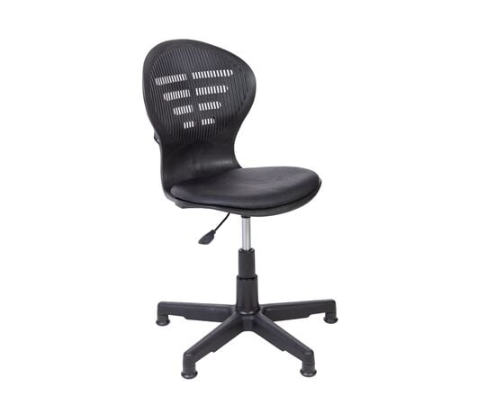 Кресло Riva Chair RCH 1120 PL Black, Основной цвет: Черный, Ширина: 600, Глубина: 600, Высота: 780, Максимальная высота: 880, Материал спинки: Экокожа, Материал сидушки: Экокожа, Материал крестовины: Пластикpost-test