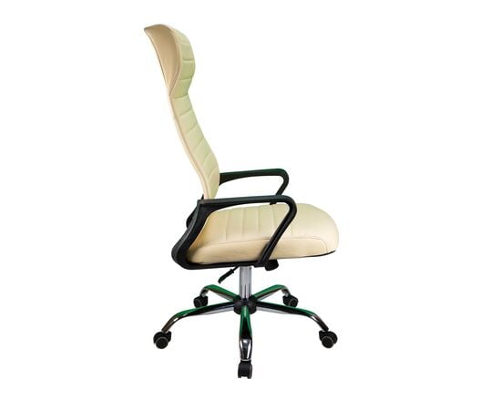 Кресло Riva Chair RCH 1165-5 HP, Основной цвет: Бежевый, Ширина: 590, Глубина: 610, Высота: 1180, Материал спинки: Экокожа, Материал сидушки: Экокожа, Материал подлокотников: Пластик, Рекомендованная максимальная нагрузка: 120 кг, Вес: 12,8, изображение 3post-test