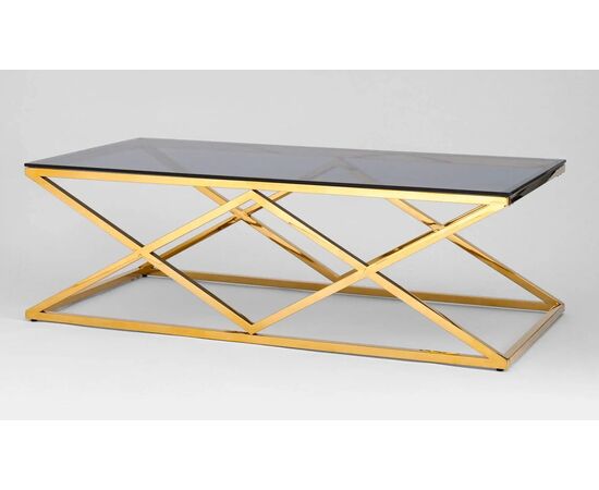 Журнальный стол 120*60 ИНСИГНИЯ 1200x600x400 УТ000001503 стекло смоке (smoke), сталь золото, Материал основания: Сталь, Основной цвет: стекло смоке (smoke), сталь золото, Материал столешницы: Стекло, Ширина: 1200, Высота: 400, Глубина: 600, Вес: 20, Цвет опоры: Золотой, Артикул: УТ000001503, изображение 4post-test