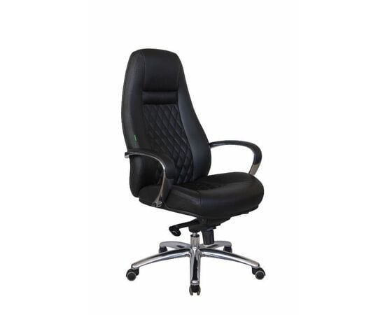 Кресло Riva Chair RCH F185, Основной цвет: Черный, Ширина: 690, Глубина: 560, Высота: 1290, Материал спинки: Кожа, Материал сидушки: Кожа, Материал подлокотников: Хромированный металл с кожаными накладками, Материал крестовины: Хром, Механизм качания: Синхромеханизм, Рекомендованная максимальная нагрузка: 120 кг, Объем: 0,2, Вес: 24,5post-test